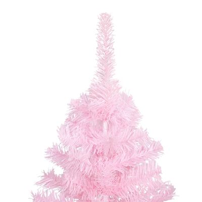 vidaXL Brad Crăciun artificial pre-iluminat cu suport, roz, 180 cm PVC