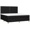 vidaXL Pat box spring cu saltea, negru, 180x200 cm, catifea