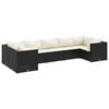 vidaXL Set mobilier de grădină cu perne, 7 piese, negru, poliratan