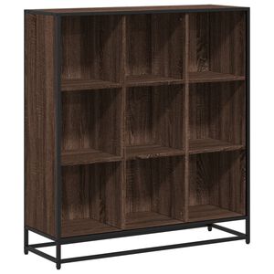 vidaXL Bibliotecă, stejar maro, 97,5x33x107,5 cm, lemn prelucrat/metal