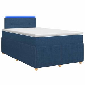 vidaXL Pat boxspring cu saltea albastru 120 x 190 cm Țesătură