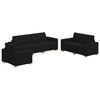 vidaXL Canapea 3 pcs Negru 221 x 80 x 80 cm Material textil din in