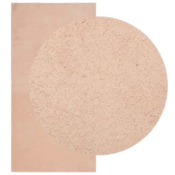 vidaXL Covor HUARTE, fir scurt, moale și lavabil, roz pudră, 100x200cm