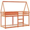 vidaXL Pat supraetajat cu acoperiș maro ceruit 90x190cm lemn masiv pin