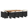 vidaXL Set mobilier de grădină cu perne, 13 piese, negru, poliratan