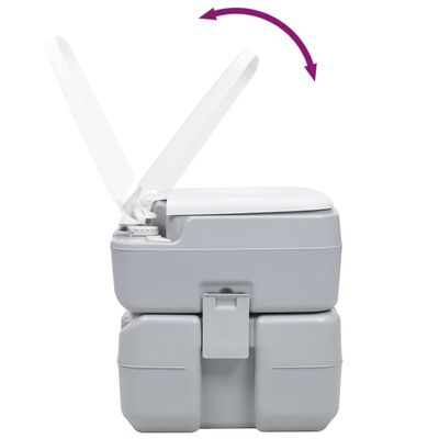 vidaXL Toaletă portabilă pentru camping, gri, 20+10 L