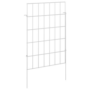 vidaXL Gard de grădină cu țevi de sprijin 48 buc. 35 x 50 cm Argintiu