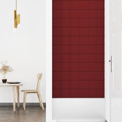 vidaXL Panouri de perete 12 buc. roșu vin 90x15 cm textil 1,62 m²