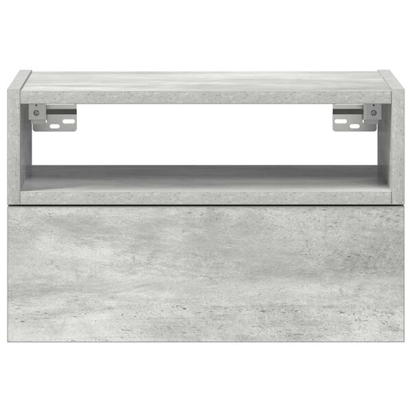 vidaXL Noptiere de perete, 2 buc., gri beton, 45x26x28,5 cm