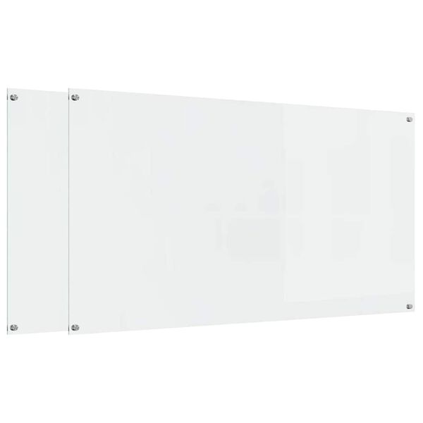 vidaXL Spate de bucătărie 2 pcs Transparent 110 x 60 cm