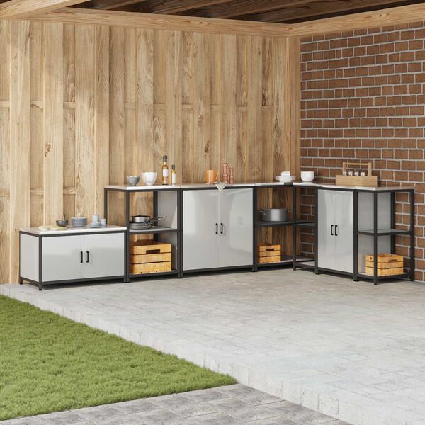 vidaXL Depozitare pentru bucătărie Argintiu 60 x 50 x 92 cm Oțel