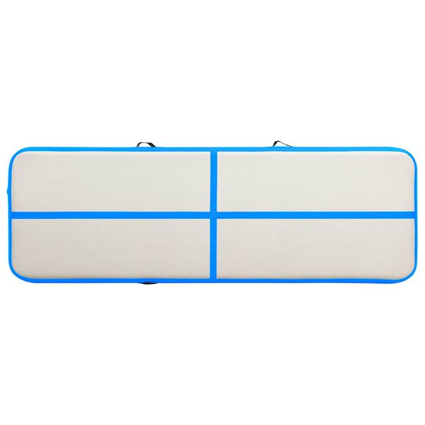 vidaXL Saltea gimnastică gonflabilă cu pompă albastru 400x100x15cm PVC