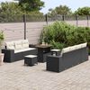 vidaXL Set de canapele pentru grădină 10 pcs Negru și Crem Poli Rattan