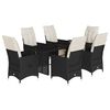 vidaXL Set mobilier de grădină cu perne, 7 piese, negru, poliratan