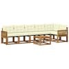 vidaXL Set de canapele de exterior 7 buc. Natural și Crem