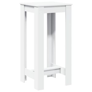 vidaXL Masă bar, alb, 51x50x103,5 cm, lemn prelucrat