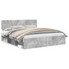 vidaXL Cadru de pat cu headboard Beton 180 x 200 cm Lemn de pin masiv