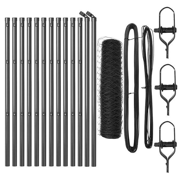 vidaXL St&acirc;lp de gard. Gri 25 x 0,4 m (plasă de 36 mm) Oțel și PVC
