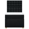 vidaXL Pat box spring cu saltea, negru, 100x200 cm, textil