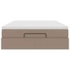 vidaXL Cadru de pat otoman cu saltea Cappucino piele artificială