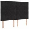 vidaXL Tăblie LED Negru 144 cm Catifea