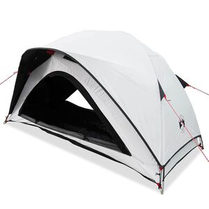 vidaXL Cort camping, 1 persoane, alb, țesătură opacă, impermeabil