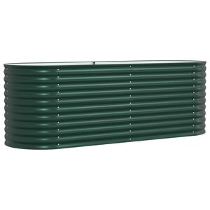 vidaXL Pat ridicat Verde 240 x 80 x 81 cm Oțel