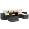 vidaXL Set mobilier de grădină cu perne, 6 piese, negru, poliratan