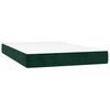 vidaXL Pat box spring cu saltea, verde &icirc;nchis, 120x200 cm, catifea