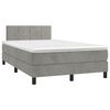 vidaXL Pat box spring cu saltea, gri deschis, 120x190 cm, catifea