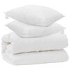 vidaXL Duvet cu perne cu pernă 3 buc. Alb Microfibră