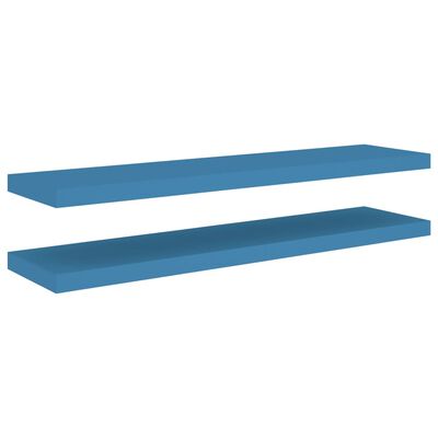 vidaXL Rafturi perete suspendate 2 buc. albastru 90x23,5x3,8 cm MDF