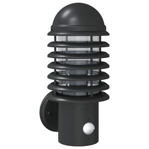 vidaXL Lampă exterioară de perete cu senzor, negru, oțel inoxidabil