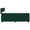 vidaXL Pat box spring cu saltea, verde &icirc;nchis, 140x190 cm, catifea