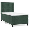 vidaXL Pat box spring cu saltea, verde &icirc;nchis, 90x190 cm, catifea