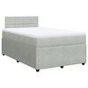 vidaXL Pat box spring cu saltea, gri deschis, 120x190 cm, catifea