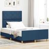vidaXL Cadru de pat cu headboard albastru 120 x 190 cm țesătură