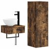 vidaXL Set de mobilier pentru baie 2 buc. Stejar fumuriu