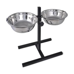 Suport pentru c&acirc;ine & 2 boluri din oțel inoxidabil x 4,1 l