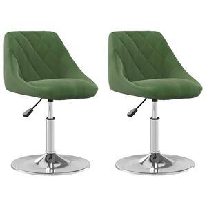 vidaXL Scaune de bucătărie pivotante, 2 buc., verde &icirc;nchis, catifea