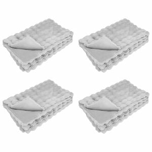vidaXL Pătură antiderapantă din sintetică de iepure Olite 4 buc. Gri