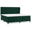 vidaXL Pat box spring cu saltea, verde &icirc;nchis, 200x200 cm, catifea