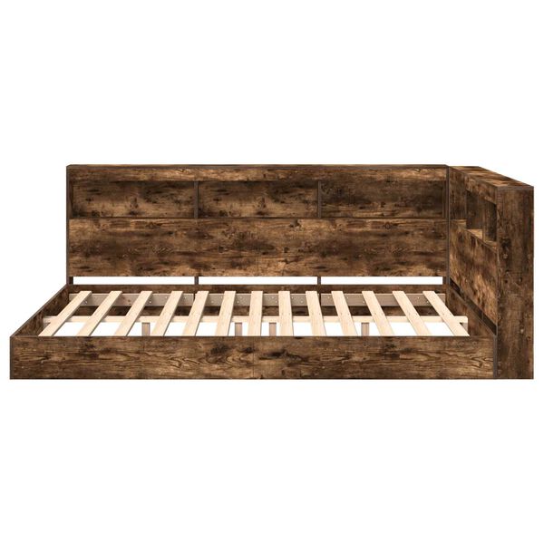 vidaXL Pat bibliotecă Stejar afumat 140 x 200 cm Lemn compozit