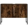 vidaXL Dulap chiuveta de baie stejar fumuriu 80x33x60 cm lemn compozit