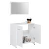 vidaXL Set de mobilier de baie, alb, lemn prelucrat