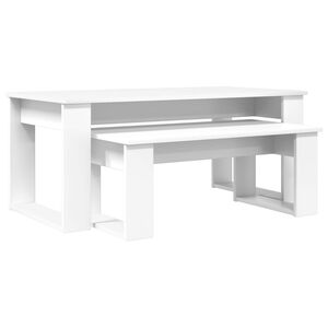vidaXL Set de măsuțe de cafea 2 buc. Alb 100 x 50 x 42 cm