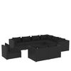 vidaXL Set mobilier de grădină cu perne, 9 piese, negru, poliratan