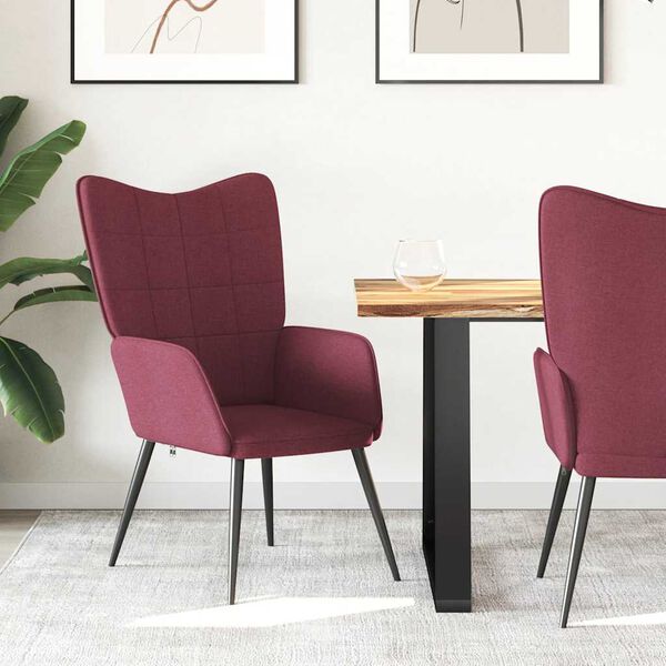 vidaXL Scaun de relaxare, roșu vin, material textil