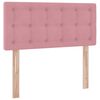 vidaXL Pat cu storage cu saltea cu headboard Roz 90 x 200 cm Catifea