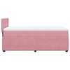 vidaXL Pat box spring cu saltea, roz, 100x200 cm, catifea